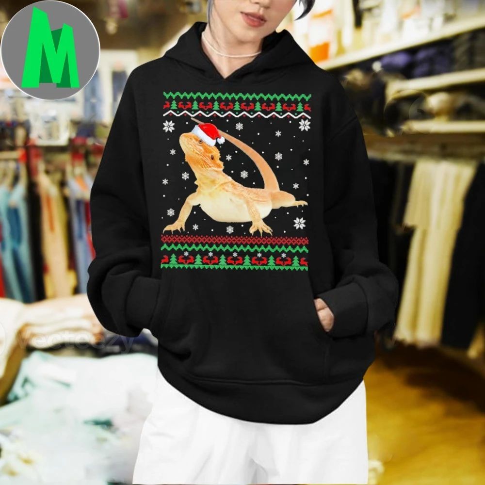 Funny Bearded Dragon Christmas Pajamas Ugly Xmas Shirt