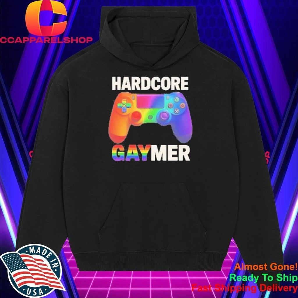 Hardcore Gaymer Rainbow LGBTQ Gamer Shirt