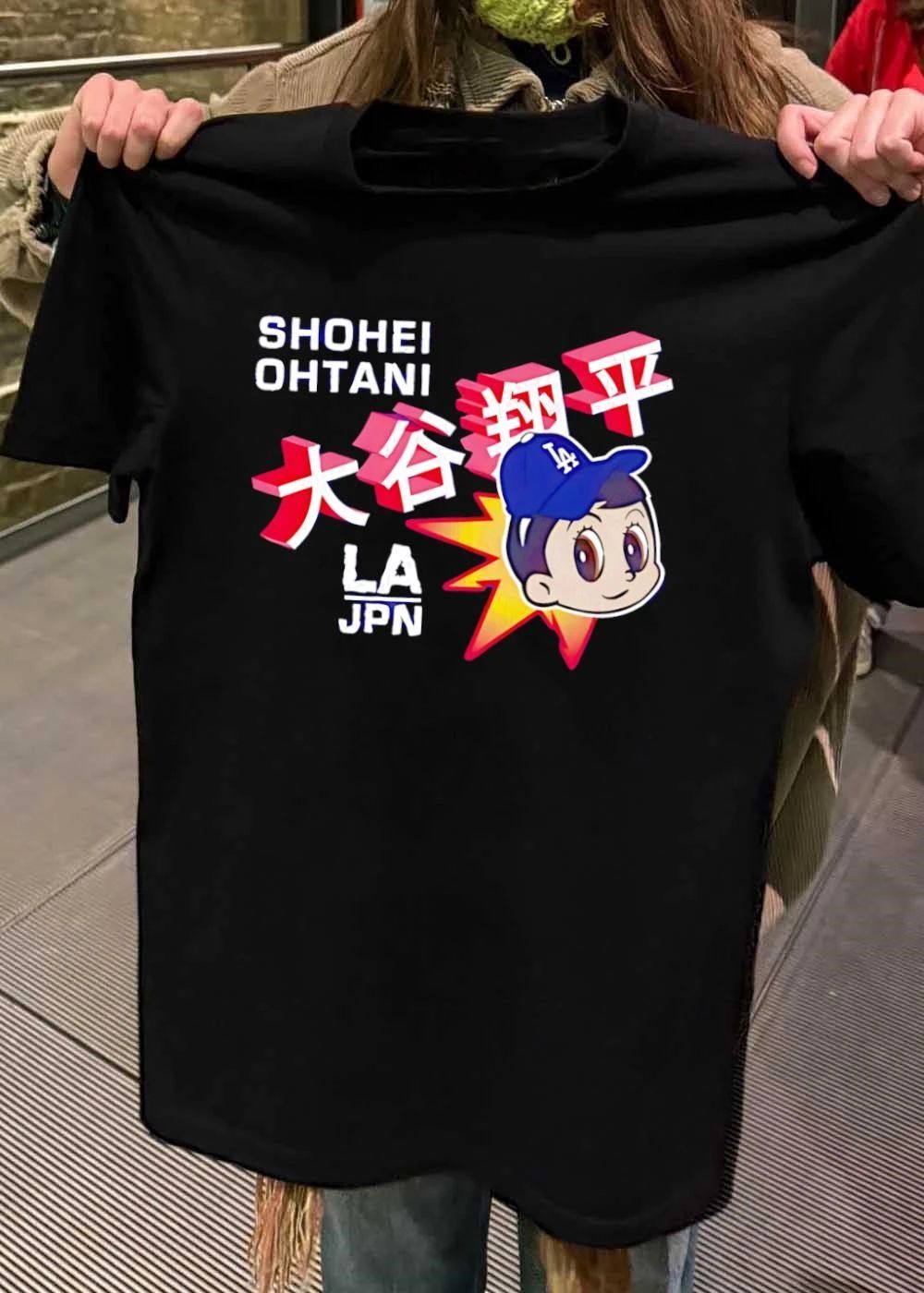 MLB Players Shohei Ohtani Mascot Cartoon Los Angeles Dodgers LA JPN T-Shirt