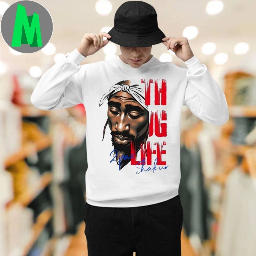 Famous American rapper Tupac Shakur Thug Life 2Pac Shakur Shirt