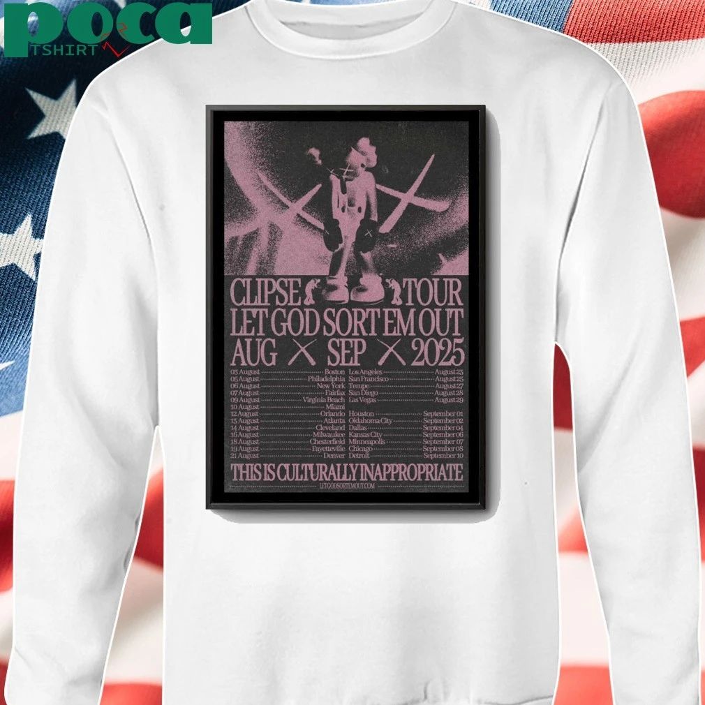 Clipse Let God Sort Em Out Tour Aug + Sep 2025 Poster shirt