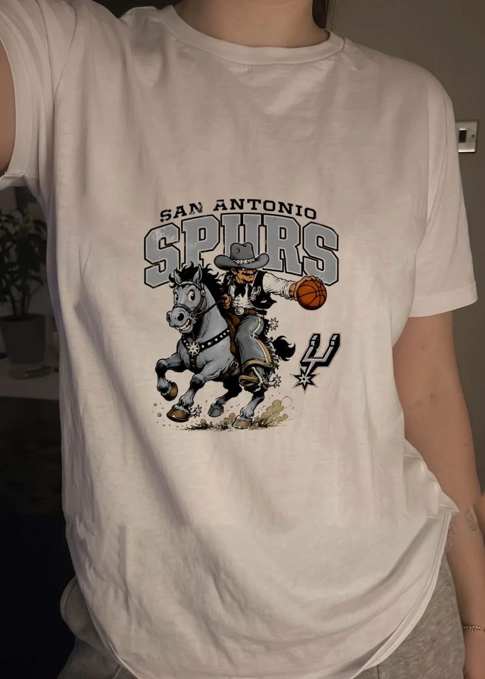 San Antonio Spurs Cowboy Riding Horse Basketball cartoon shirt