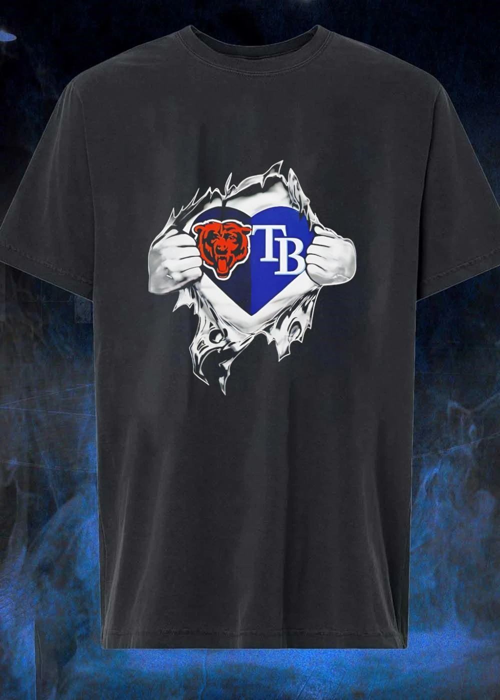 Tee Rip Heart Bear TB Chicago Tampa Bay Shirt