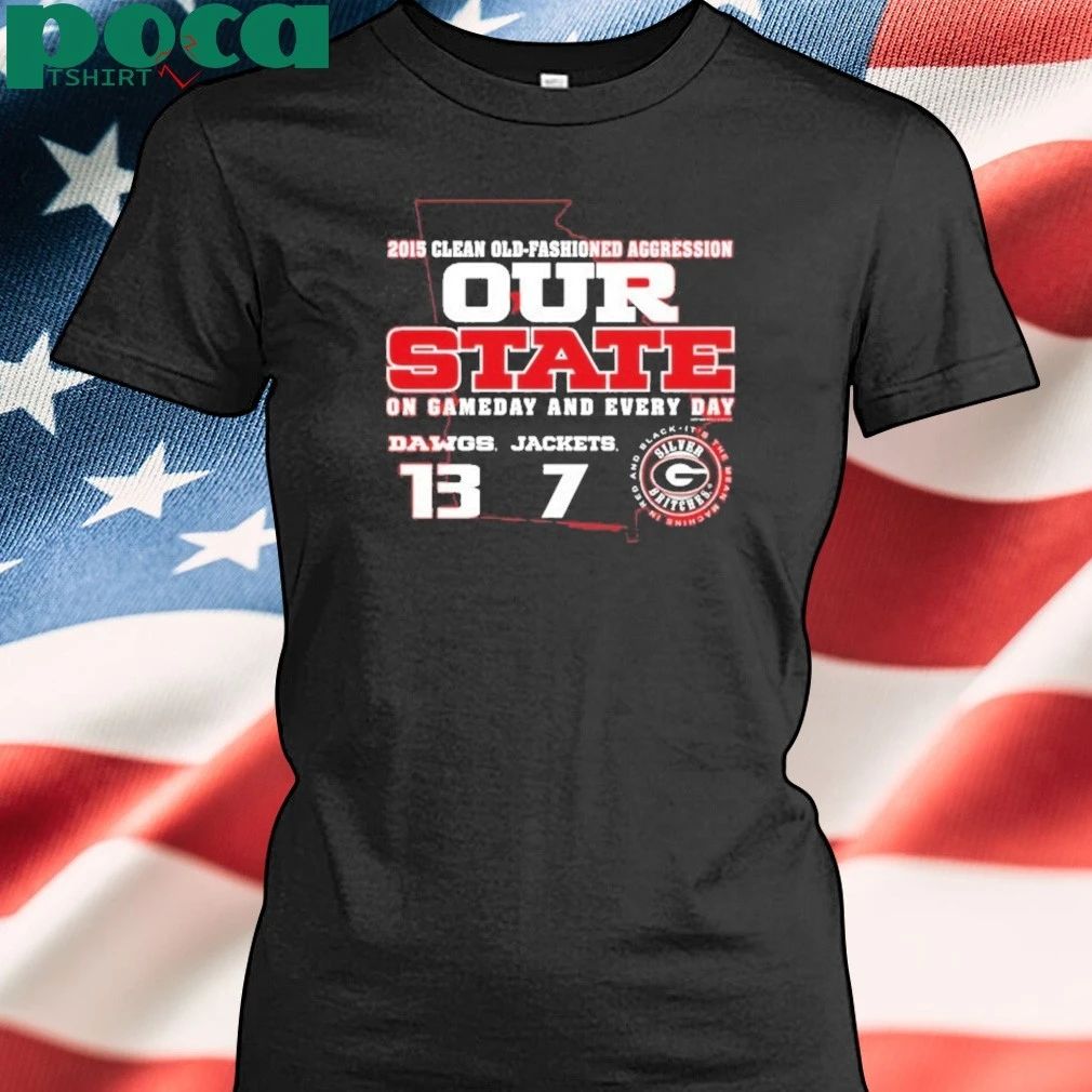 Georgia Bulldogs Vs Georgia Tech Yellow Jackets 2015 Our State Rivalry Score Shirt