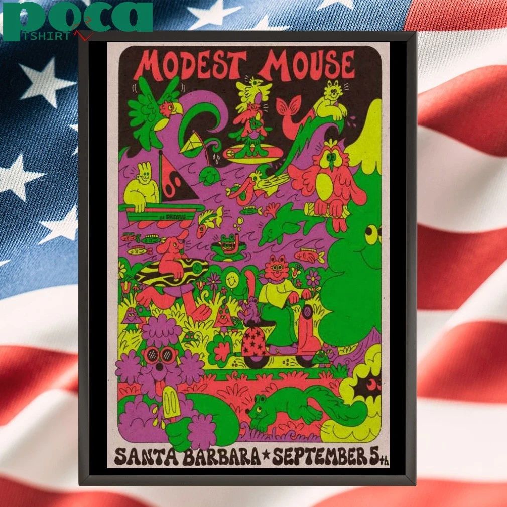 Modest Mouse Sept 5 2025 Santa Barbara Bowl In Santa Barbara CA Poster T-shirt