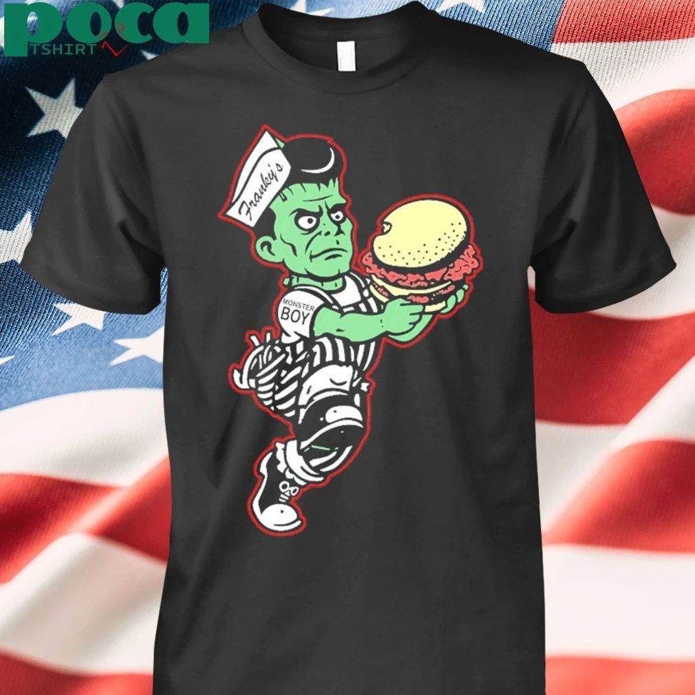 Franky’s Monster boy holding Hamburger T-shirt