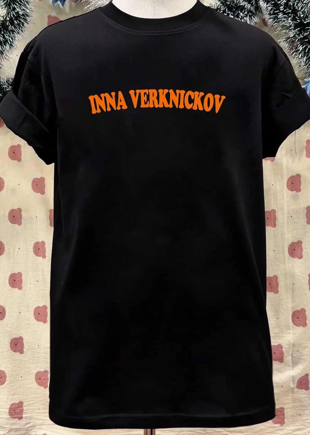 Inna Verknickov Orange Lettering Graphic T-Shirt