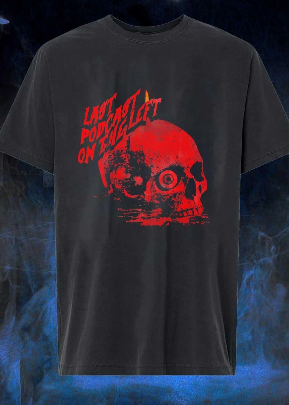 Wickid Drawings Last Podcast on the Left Skull Red Graphic T-Shirt