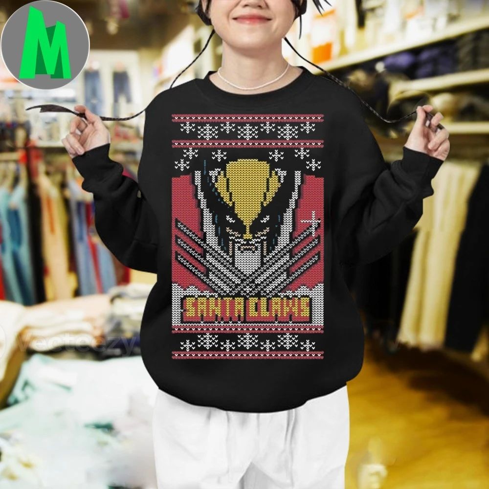 Santa Claus And Wolverine’s Claws Ugly Santa Claws Shirt