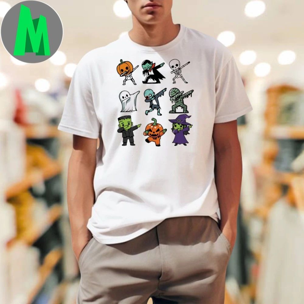 Halloween Characters Dabbing Shirt
