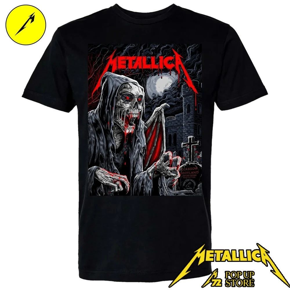 Metallica Glasgow Pop Up Shop T-Shirt – Limited Edition June 25, 2026 Hampden Park in Glasgow, Scotland – Art By Landon Armstrong