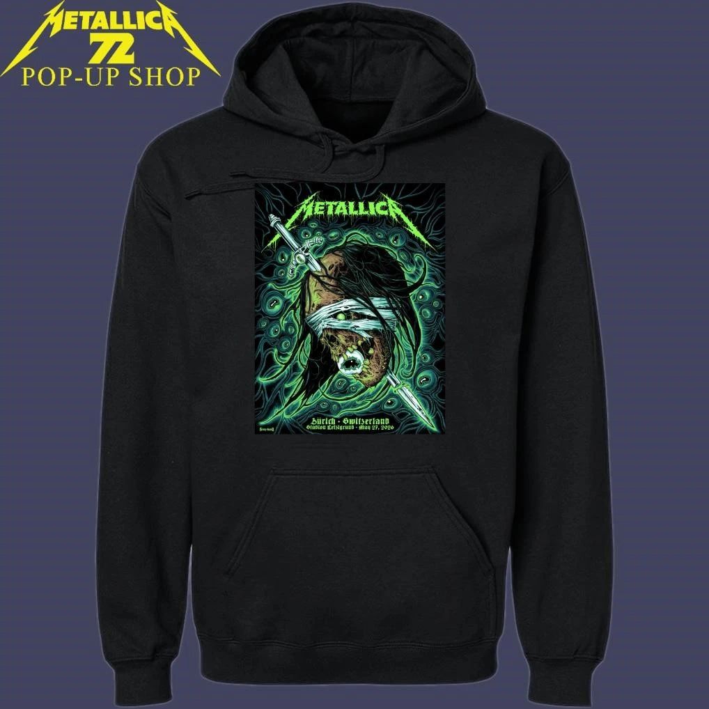 Metallica M72 World Tour May 27 2026 At Stadion Letzigrund Zurich, Switzerland Art By Mark Richards T-Shirt
