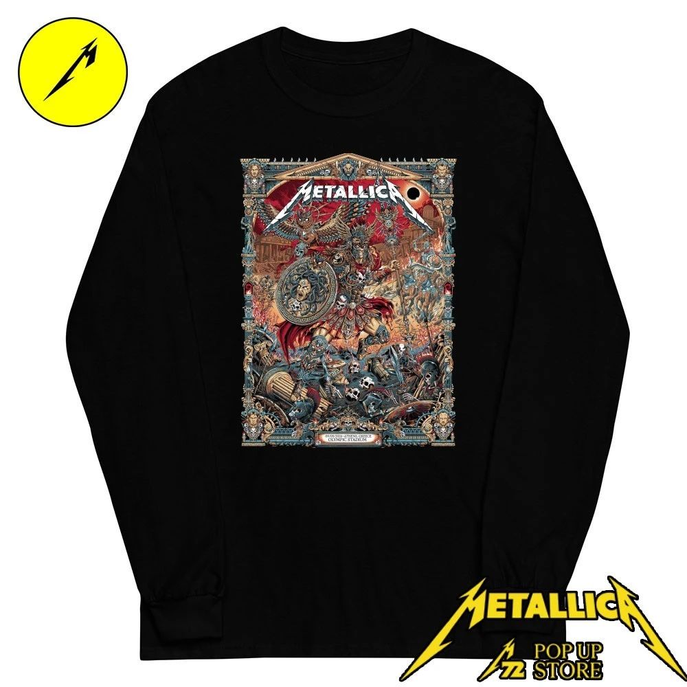 Metallica M72 Athens 2026 Pop Up Shop Poster At Greece Olympic Stadium On May 9 2026 The Warrior With Medusa Shield Art By Juan Ma Orozco Shirt