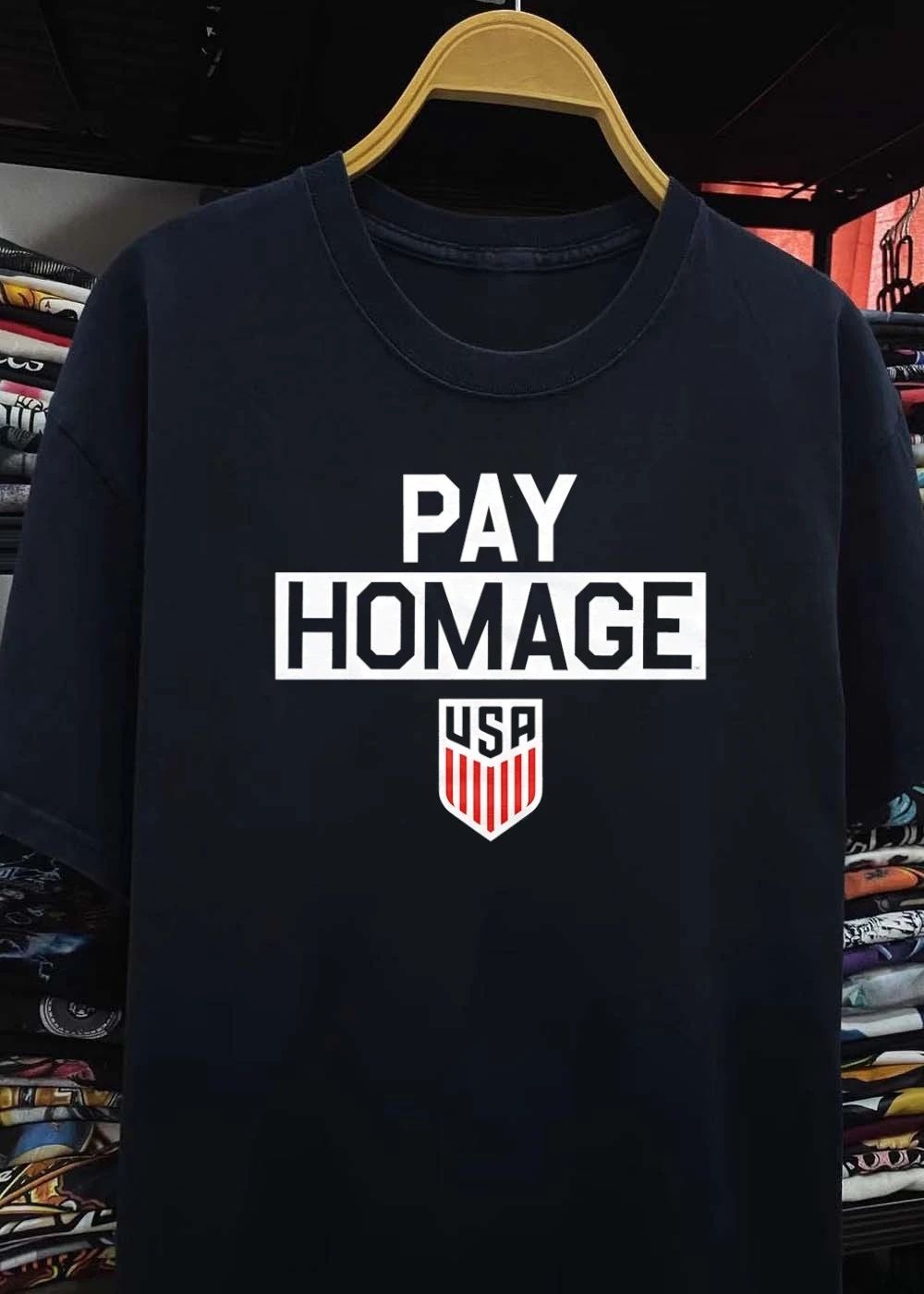 Pay homage USA shield logo shirt