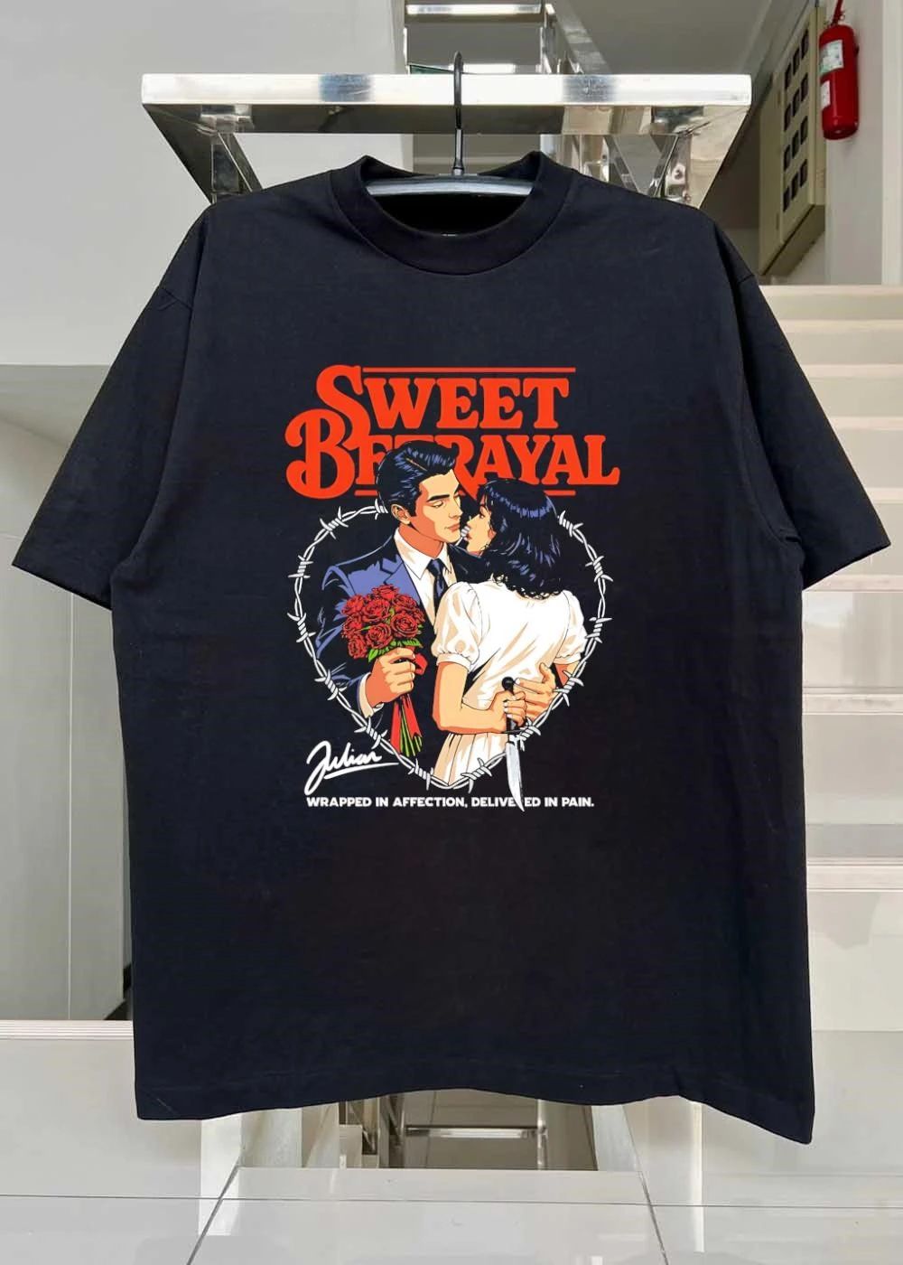 Julian Sweet Betrayal Wrapped in Affection Delivered in Pain T-Shirt