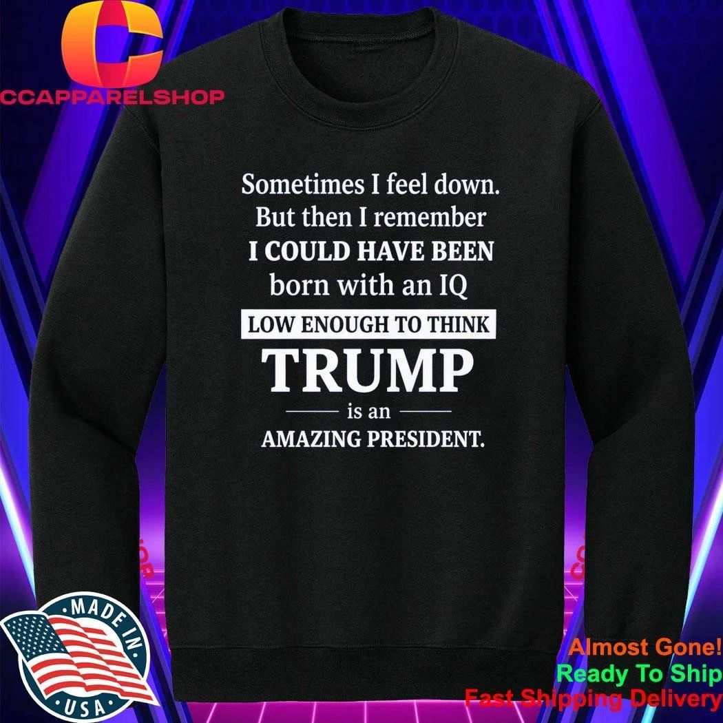 Sometimes I Feel Down But Then I Remember IQ Low Trump Shirt