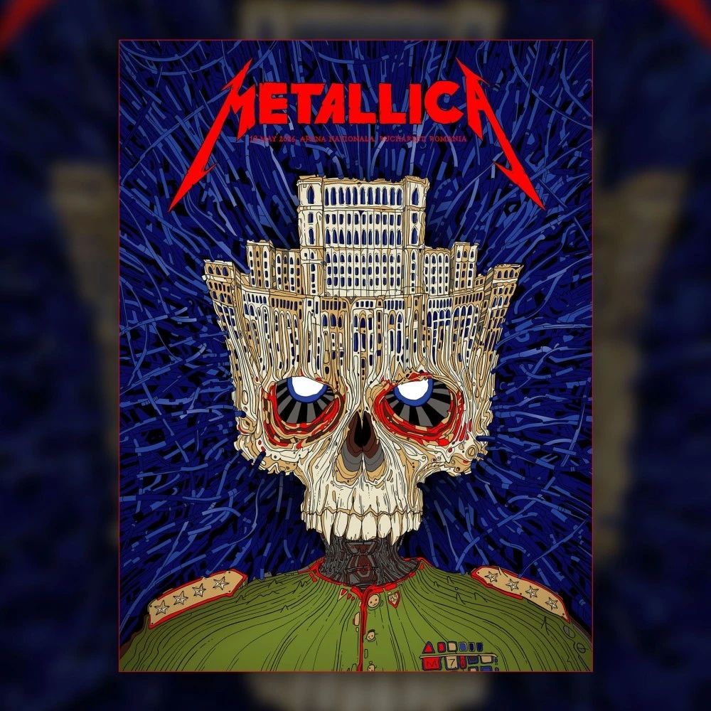 Metallica M72 Bucharest Poster at Arena Națională, Romania by Matei Apostolescu