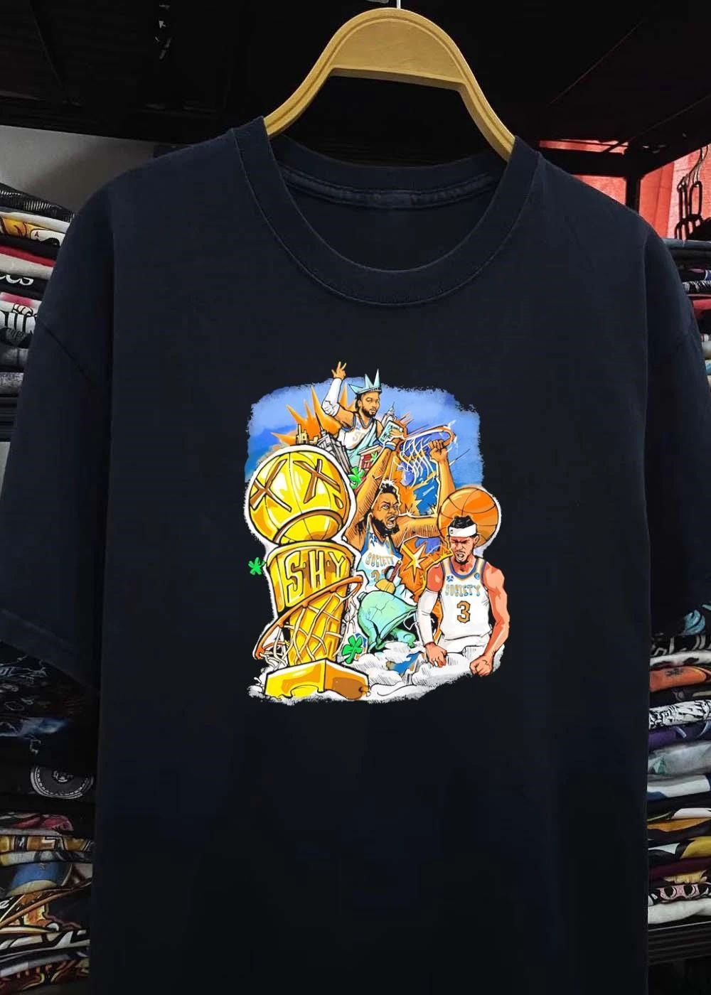 IS HY Knicks Player Mashup Graphic Print Crewneck T-Shirt