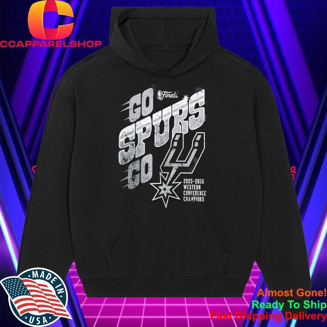 San Antonio Spurs Fanatics Black 2026 NBA Western Conference Champions Hometown Go Spurs Go Shirt