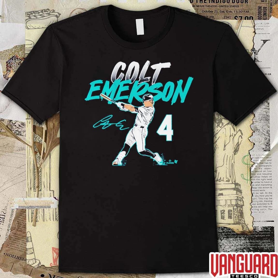 Colt Emerson Slugger Swing Number Seattle Mariners MLB Signature t-shirt