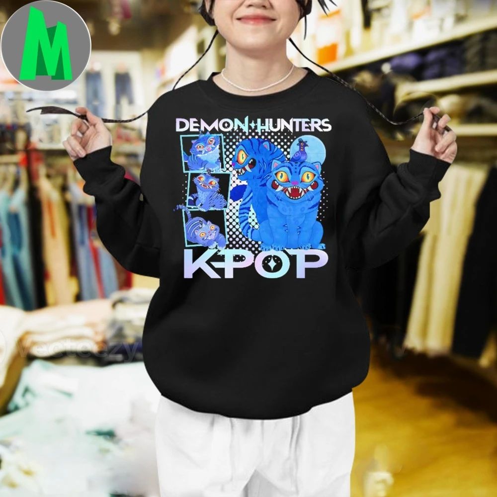 Demon hunters kpop blue derpy tiger kpop demon hunters shirt