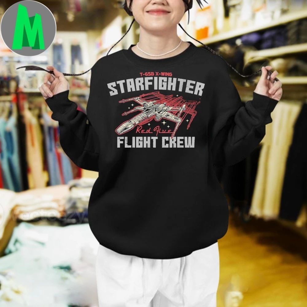 Original T-65B X-Wing Starfighter Red Five Flight Crew T-Shirt