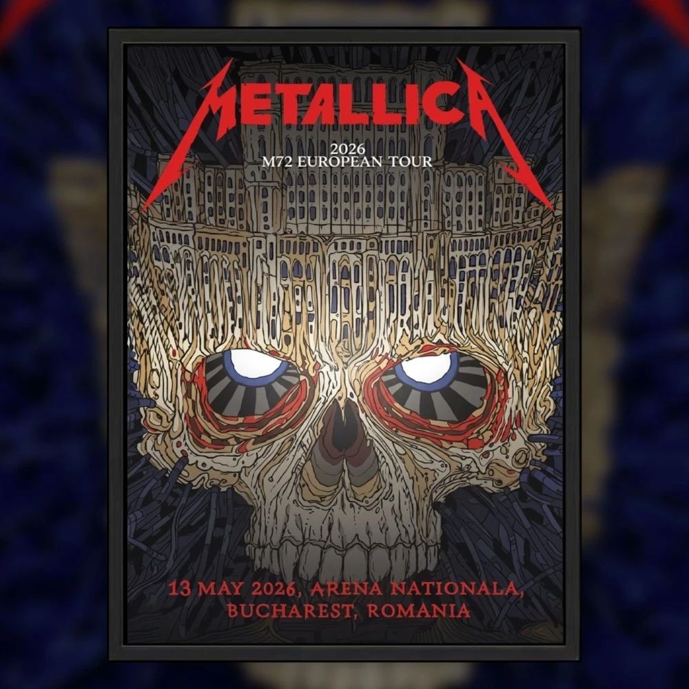 Metallica 2026 M72 European Tour May 13, 2026 Arena Nationala Bucharest, Romania Poster