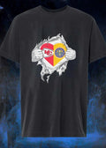 KC Chiefs Denver Nuggets Heart Ripped Chest T-Shirt