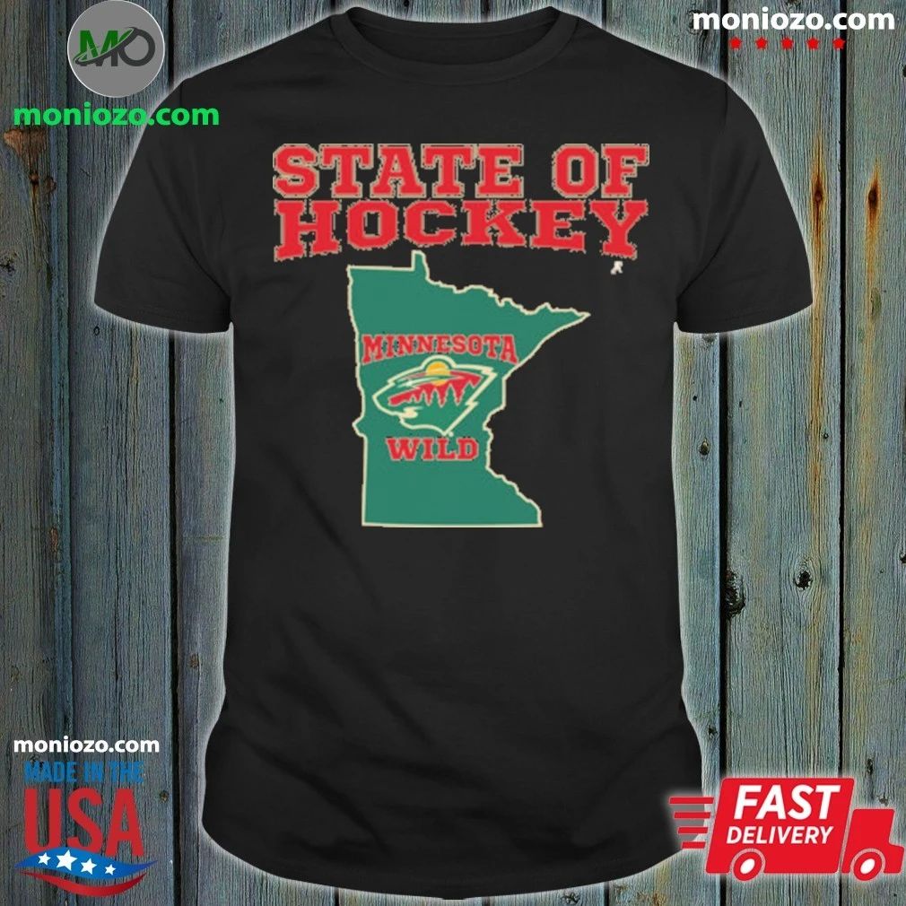 Minnesota Wild State Of Hockey Logo And Map T-Shirt