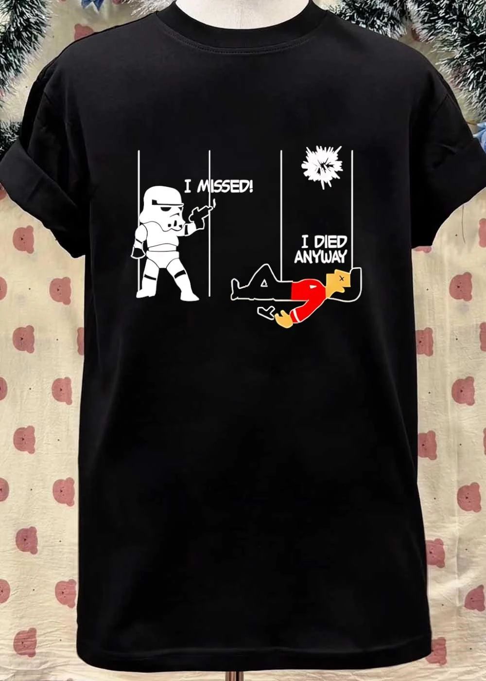 Stormtrooper and Redshirt in a fight I missed I died anyway shirt