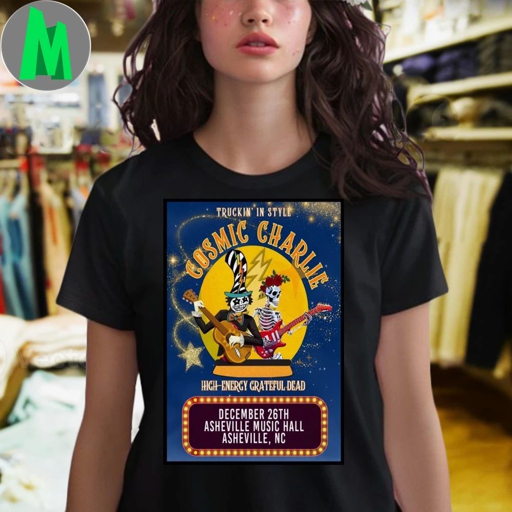 Cosmic Charlie 12.26.2025 Asheville NC Poster Shirt
