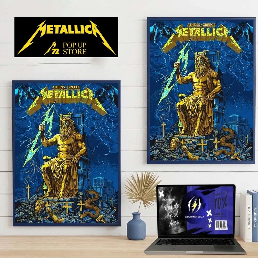 Metallica M72 Athens Limited Edition Art By Revolverdart At Olympic Stadium In Athens Greece On May 9 2026 Home Decor Poster