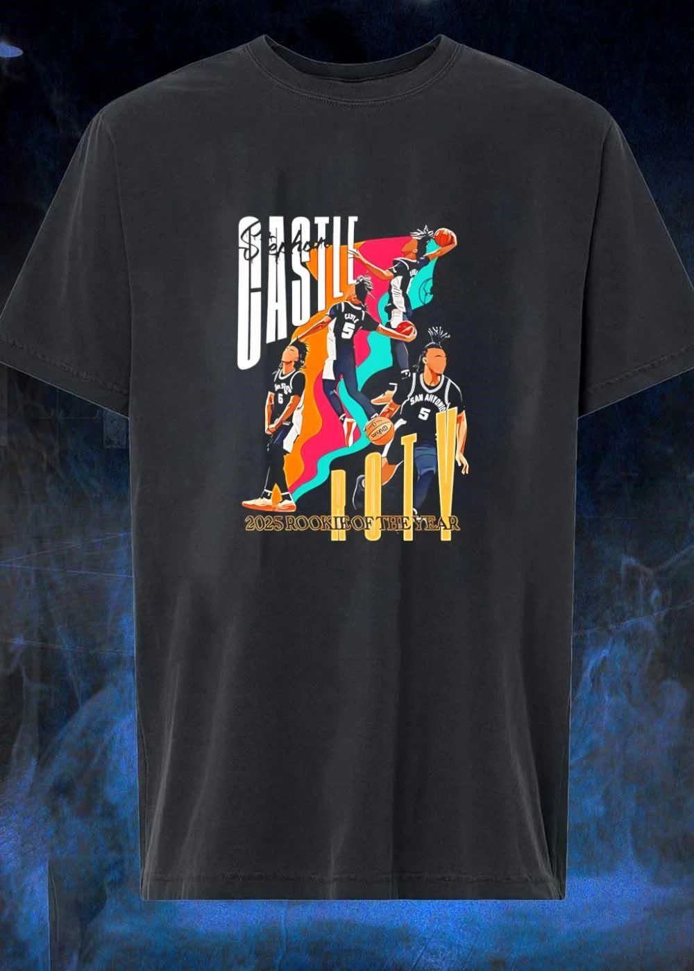 Stephon Castle 2025 ROTY San Antonio Spurs T-Shirt