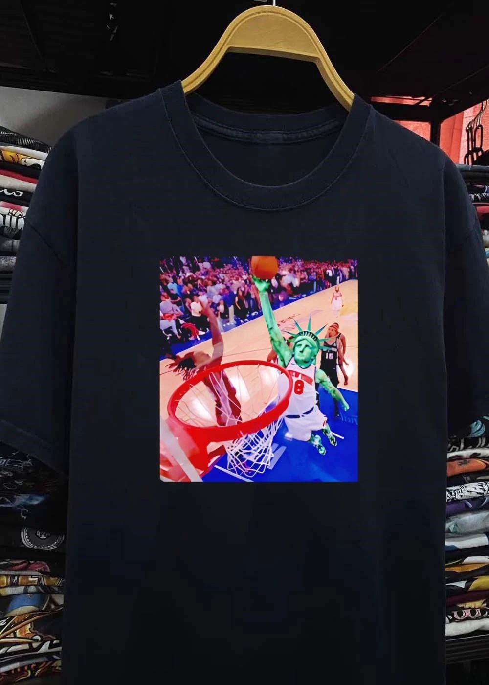 Liberty Statue Dunking New York 8 Basketball Shirt