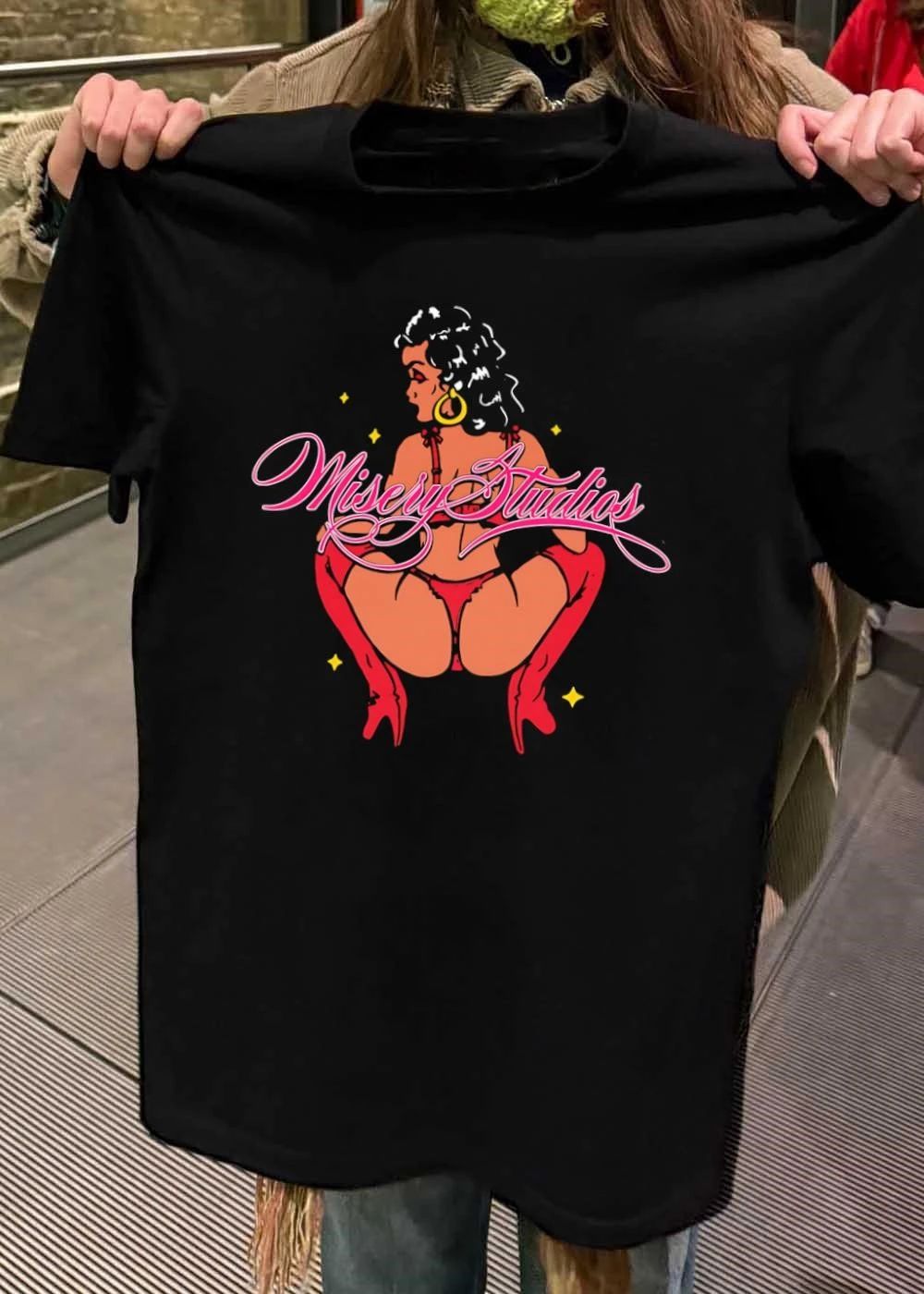 Misery Studios Woman Squatting Graphic T-Shirt
