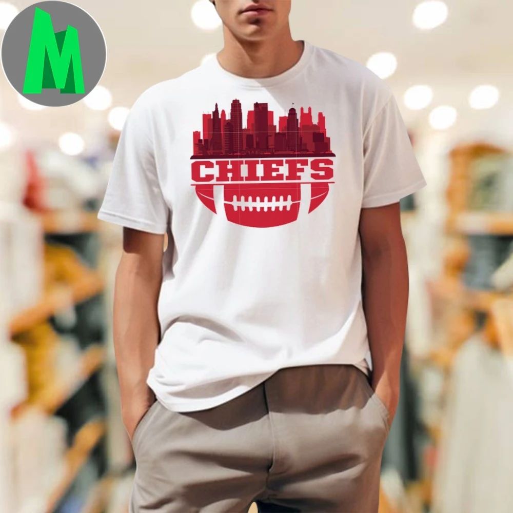 Kansas city chiefs rugby ball skyline shirt