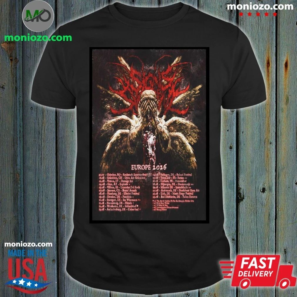 Original Signs Of The Swarm Europe Tour 26 Poster Shirt – Best Gift for Music Fans