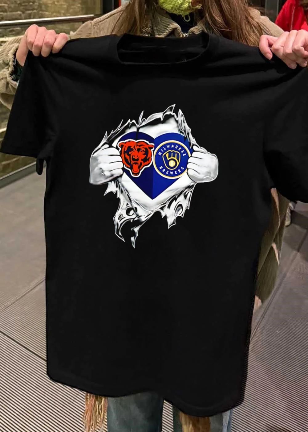 Rip Chest Bears Milwaukee Brewers T-Shirt