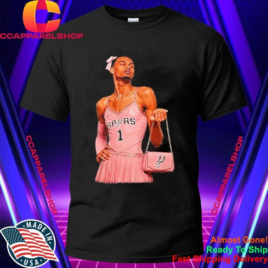 Victor Wembanyama San Antonio Spurs Pink Dress Black Shirt