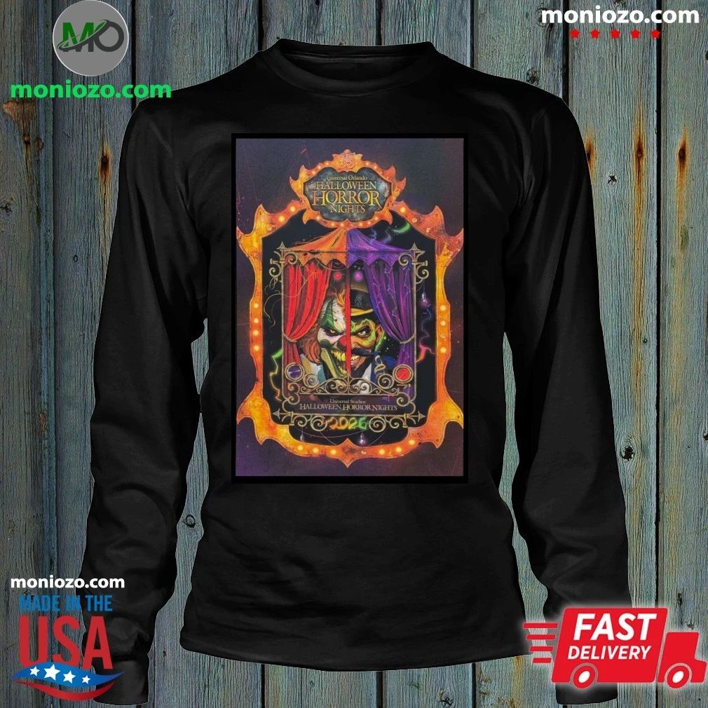 Halloween Horror Nights 2026 Jack The Clown and Dr. Oddfellow Poster T-Shirt