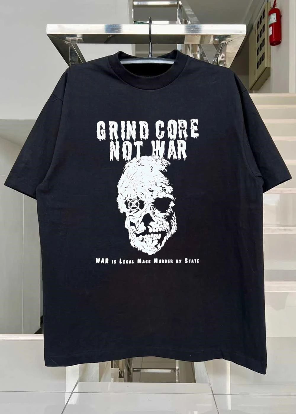 Grind Core Not War Skull War is Legal Mass Murder by State T-Shirt