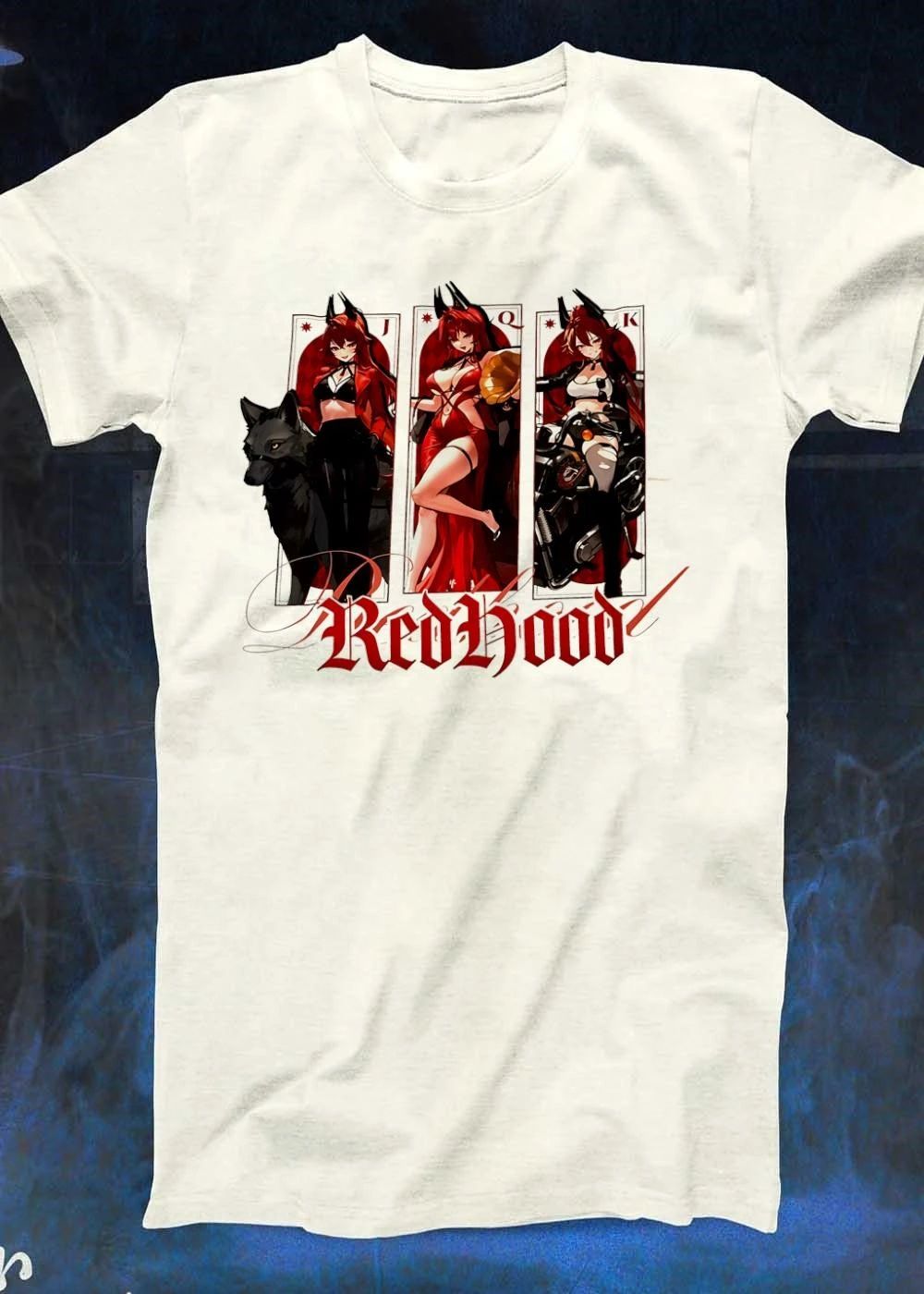 Red Hood Redhood Playing Card Anime Girl T-Shirt