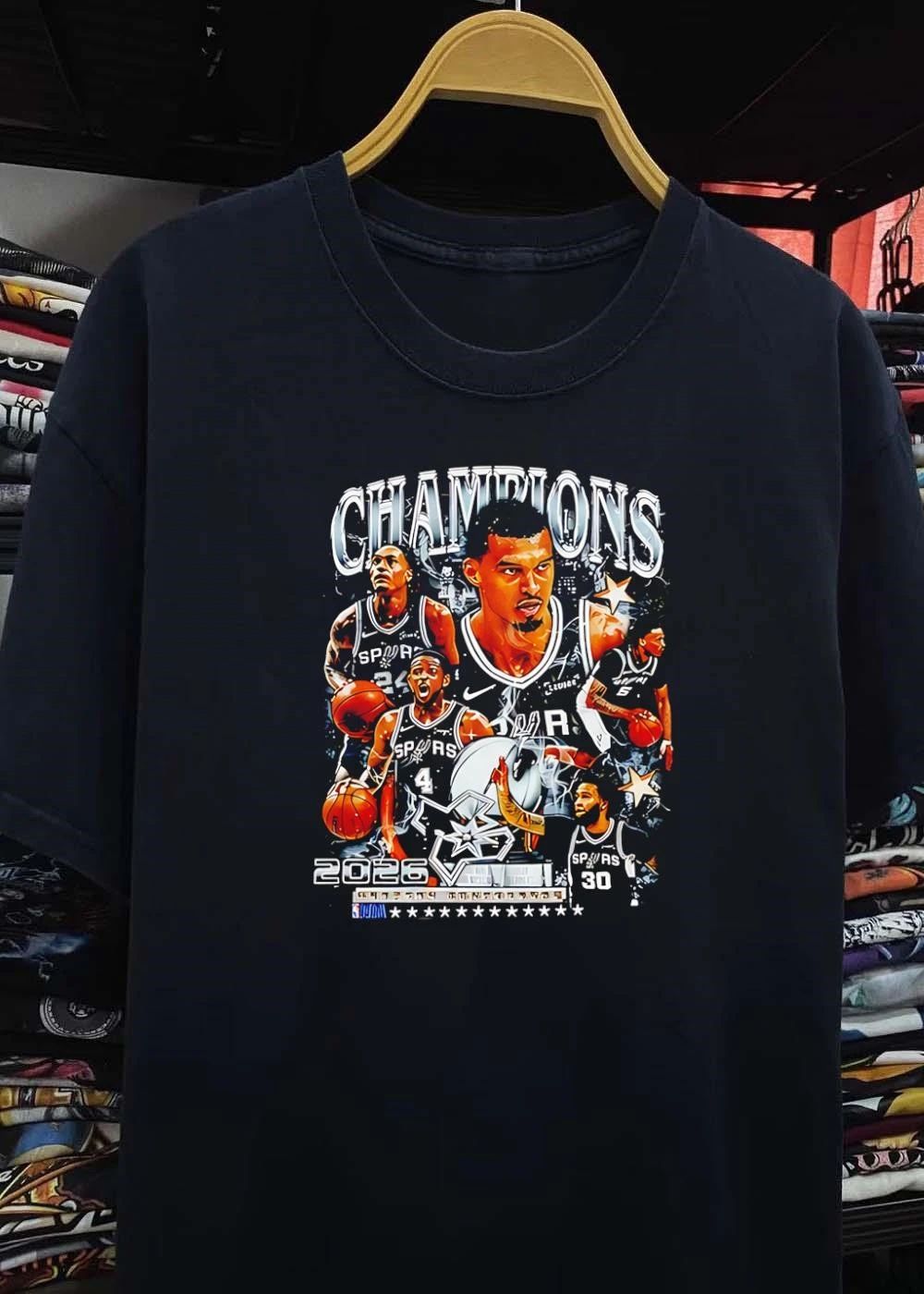 Champions 2026 San Antonio Spurs NBA Professional Basketball Team T-Shirt