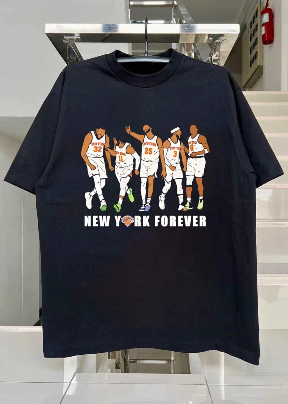 Knicks Fan Apparel Five New York Players Celebrating New York Forever T-Shirt