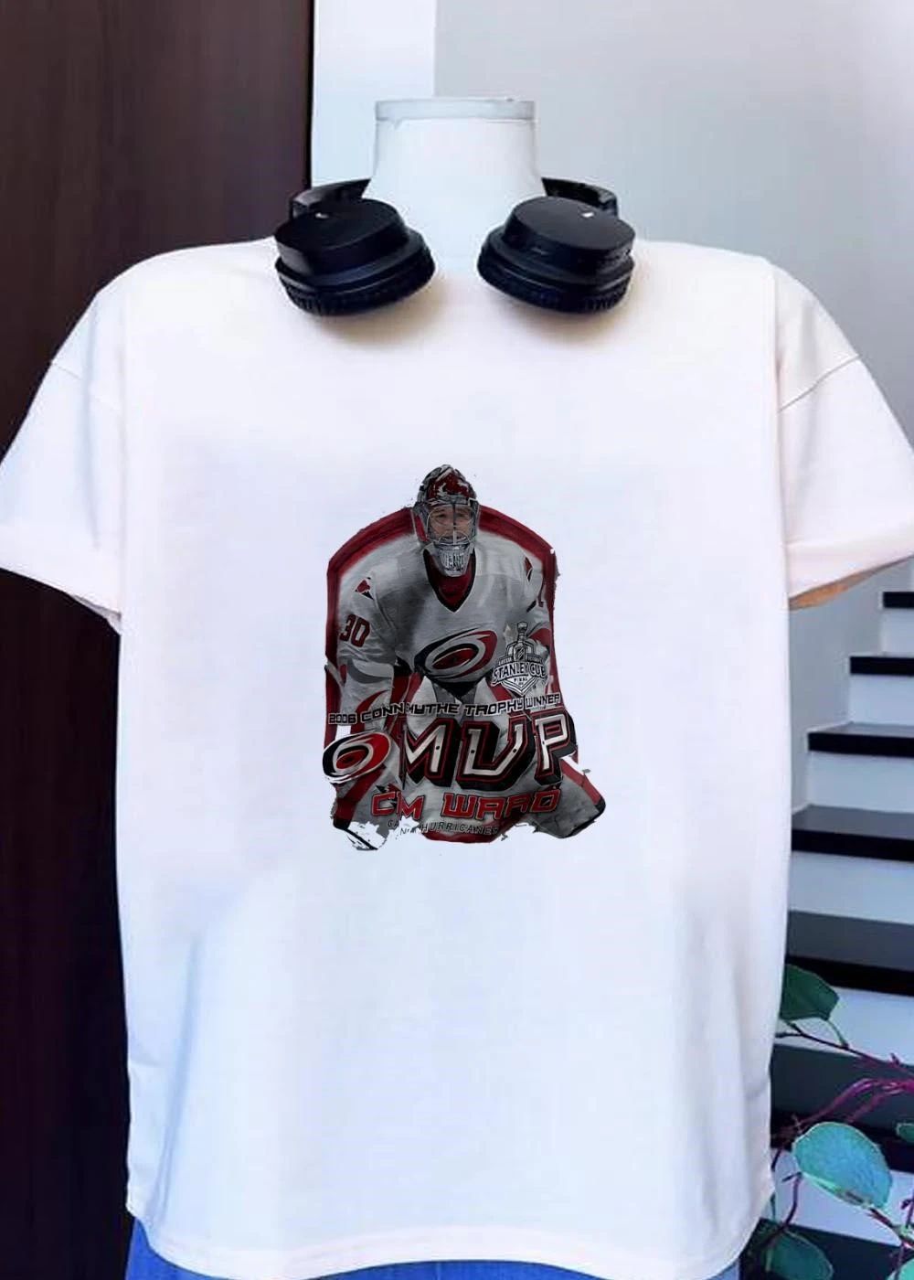Cam Ward NHL Eastern Western Stanley Cup Finals 2006 Conn Smythe Trophy MVP Carolina Hurricanes Shirt