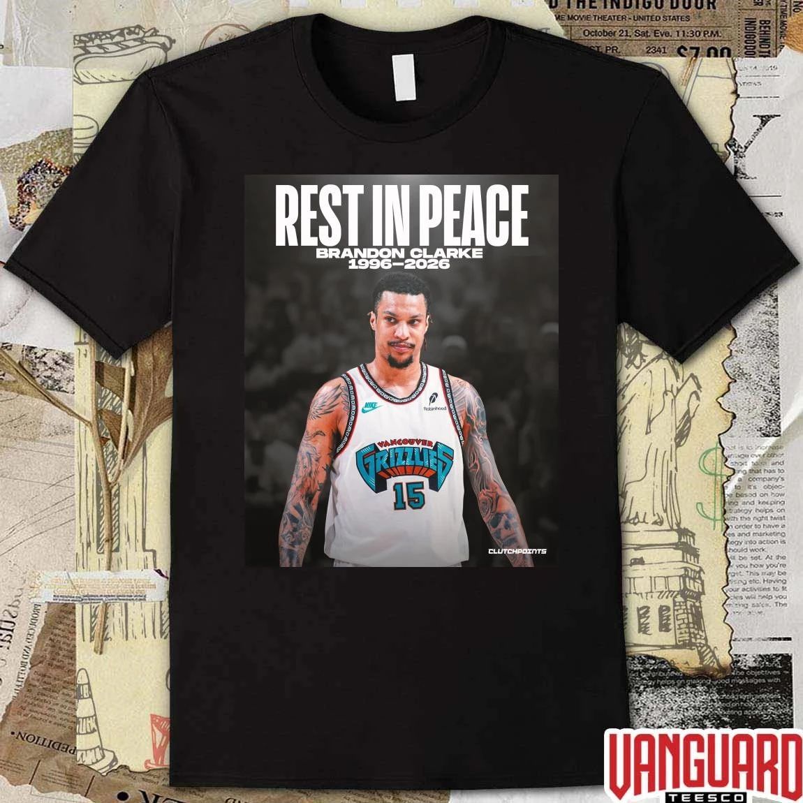 Rest In Peace Brandon Clarke 1996 – 2026 ClutchPoints Poster t-shirt