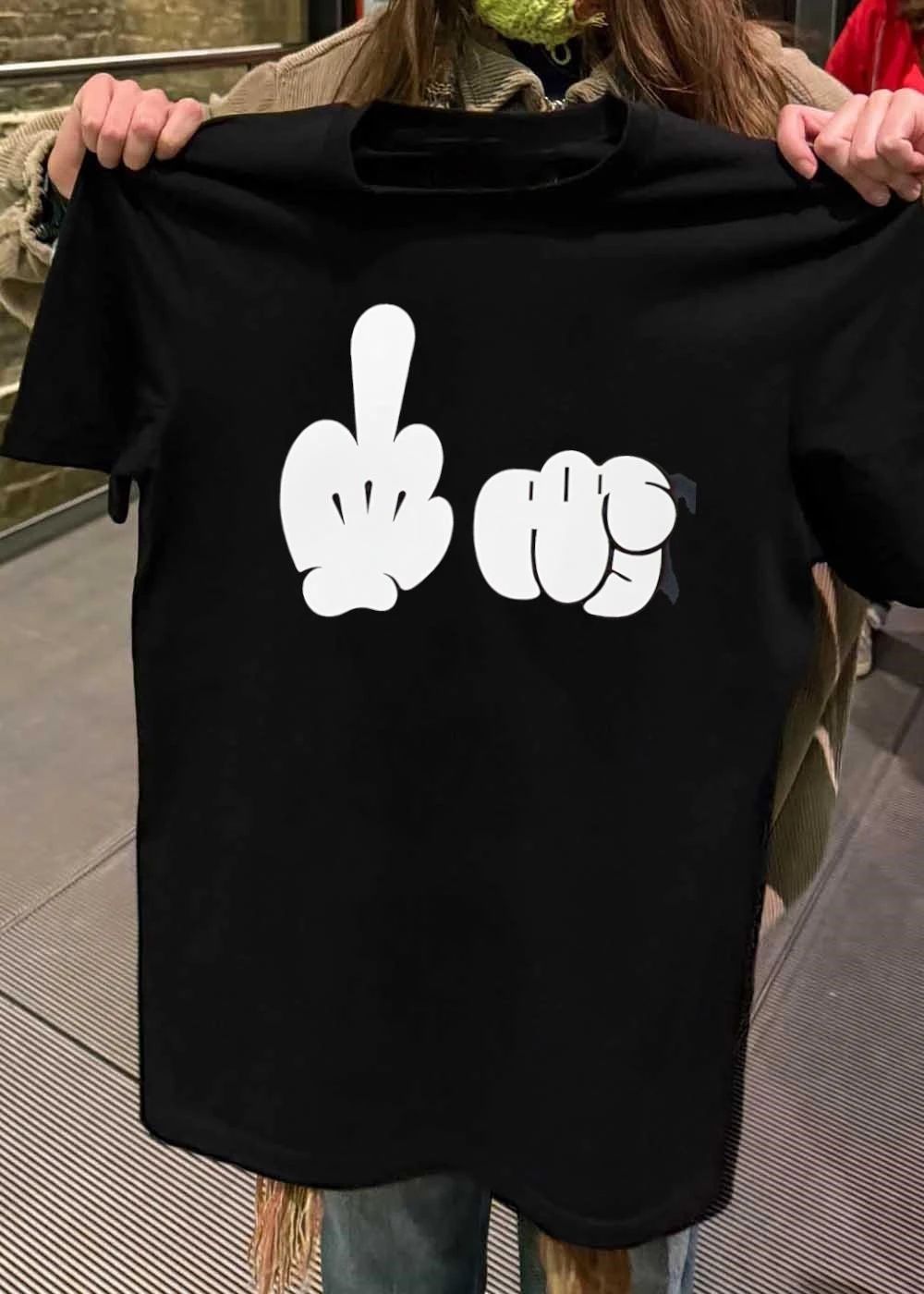 Hand Gestures Middle Finger Pointing Graphic T-Shirt
