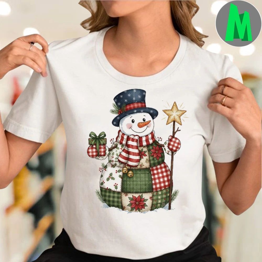 Patchwork Snow Christmas Shirt