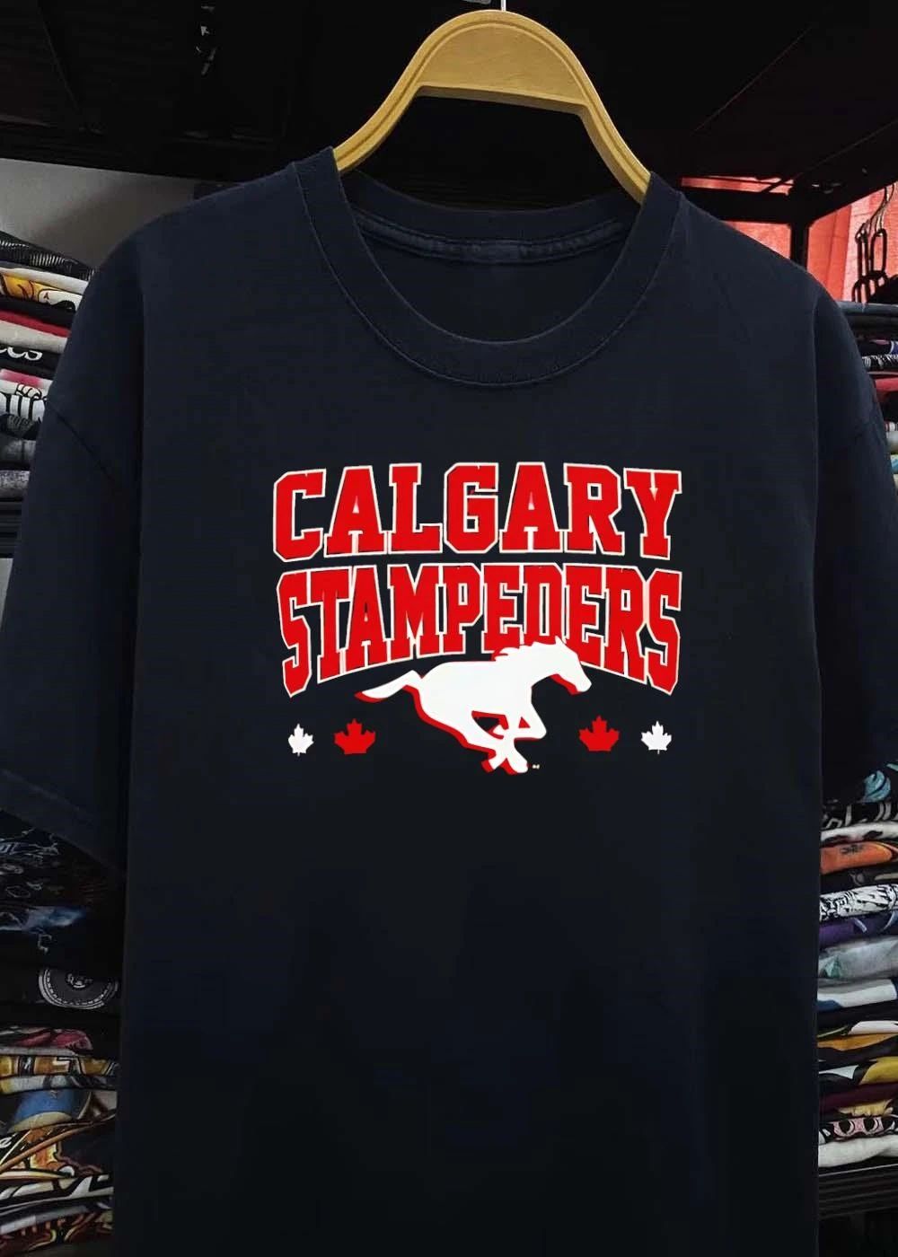 Calgary Stampeders Running Horse Maple Leaf Shirt