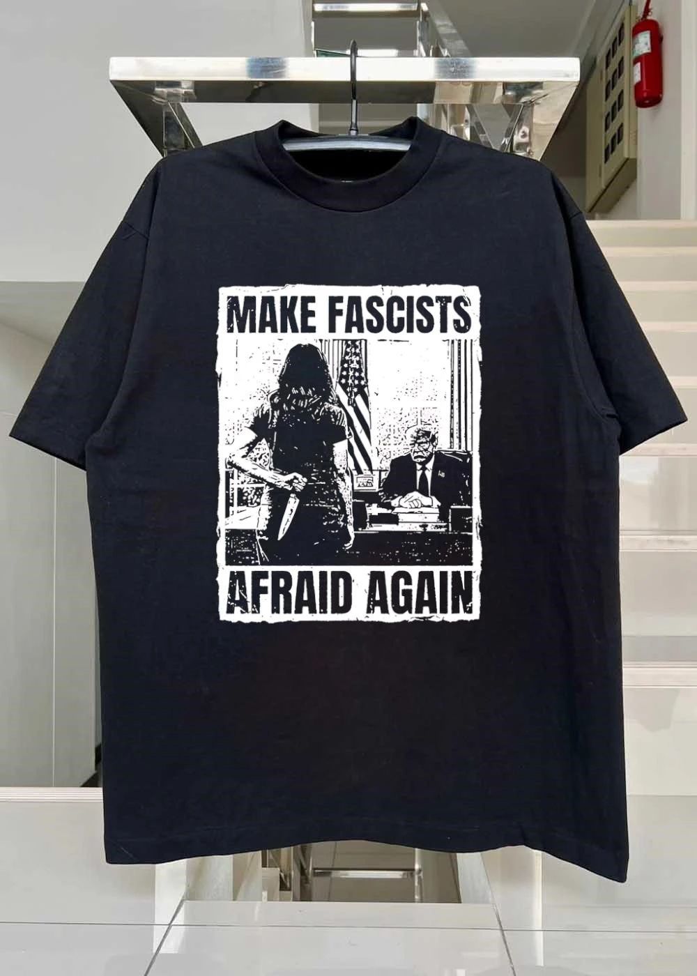 Make Fascists Afraid Again Dagger Person Politician Political T-Shirt